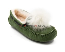 UGG WOMEN'S DAKOTA POM POM GREEN