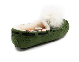 UGG WOMEN'S DAKOTA POM POM GREEN