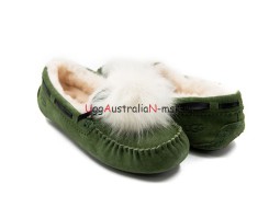 UGG WOMEN'S DAKOTA POM POM GREEN