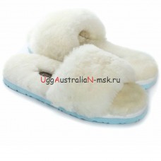 UGG FLUFF SLIDE SLIPPERS WHITE