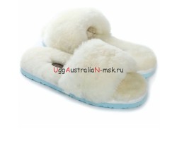 UGG FLUFF SLIDE SLIPPERS WHITE