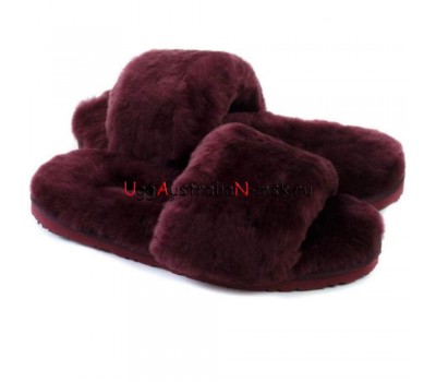 UGG FLUFF SLIDE SLIPPERS DARK PURPLE