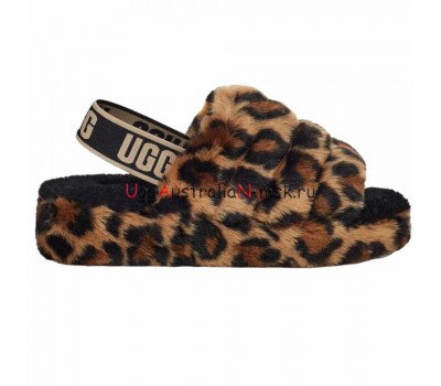 UGG FLUFF YEAH SLIDE LEOPARD