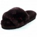 UGG FLUFF SLIDE SLIPPERS CHOCOLATE