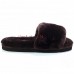 UGG FLUFF SLIDE SLIPPERS CHOCOLATE