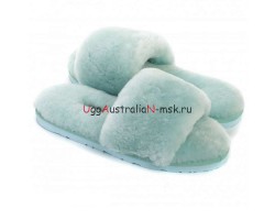 UGG FLUFF SLIDE SLIPPERS LAKE BLUE