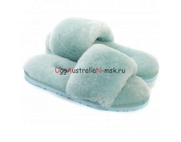 UGG FLUFF SLIDE SLIPPERS LAKE BLUE