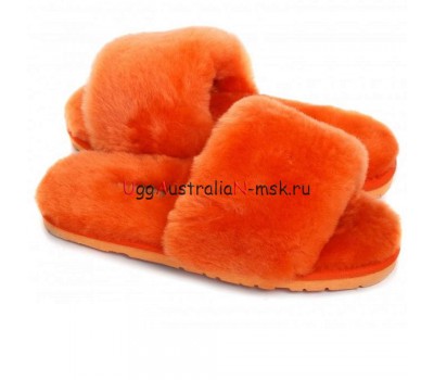 UGG FLUFF SLIDE SLIPPERS ORANGE