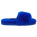 UGG FLUFF SLIDE SLIPPERS BLUE