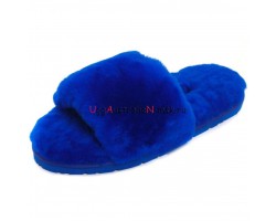 UGG FLUFF SLIDE SLIPPERS BLUE