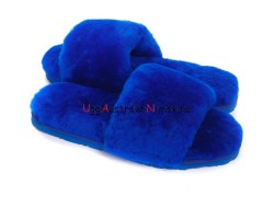 UGG FLUFF SLIDE SLIPPERS BLUE