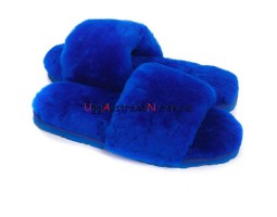 UGG FLUFF SLIDE SLIPPERS BLUE