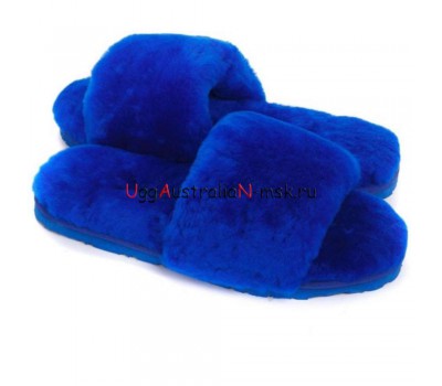 UGG FLUFF SLIDE SLIPPERS BLUE