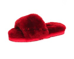 UGG FLUFF SLIDE SLIPPERS BORDO