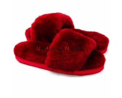 UGG FLUFF SLIDE SLIPPERS BORDO