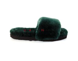 UGG FLUFF SLIDE SLIPPERS DARK GREEN