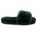 UGG FLUFF SLIDE SLIPPERS DARK GREEN