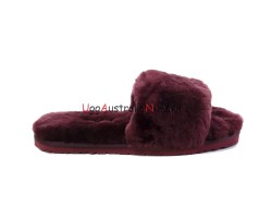 UGG FLUFF SLIDE SLIPPERS DARK PURPLE