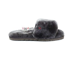 UGG FLUFF SLIDE SLIPPERS GREY