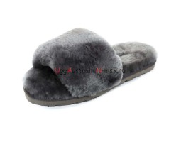UGG FLUFF SLIDE SLIPPERS GREY