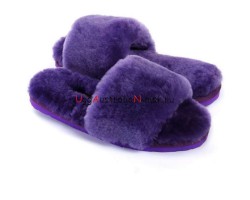 UGG FLUFF SLIDE SLIPPERS PURPLE