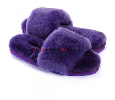 UGG FLUFF SLIDE SLIPPERS PURPLE