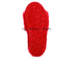 UGG FLUFF SLIDE SLIPPERS WATERMELON RED