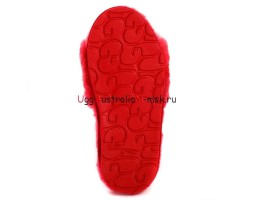 UGG FLUFF SLIDE SLIPPERS WATERMELON RED