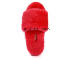 UGG FLUFF SLIDE SLIPPERS WATERMELON RED