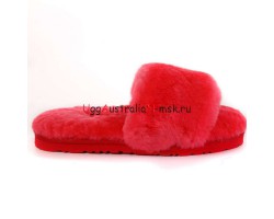 UGG FLUFF SLIDE SLIPPERS WATERMELON RED