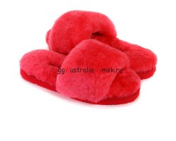 UGG FLUFF SLIDE SLIPPERS WATERMELON RED