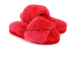 UGG FLUFF SLIDE SLIPPERS WATERMELON RED