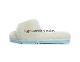 UGG FLUFF SLIDE SLIPPERS WHITE