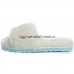 UGG FLUFF SLIDE SLIPPERS WHITE