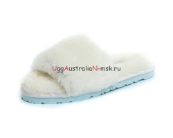 UGG FLUFF SLIDE SLIPPERS WHITE