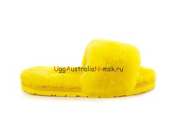 UGG FLUFF SLIDE SLIPPERS YELLOW