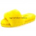 UGG FLUFF SLIDE SLIPPERS YELLOW