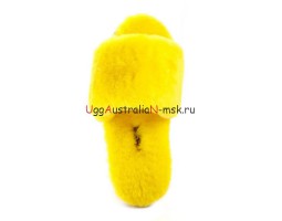 UGG FLUFF SLIDE SLIPPERS YELLOW