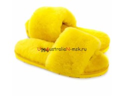 UGG FLUFF SLIDE SLIPPERS YELLOW