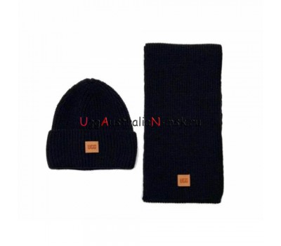 UGG CHUNKY RIB KNIT BEANIE SEN BLACK