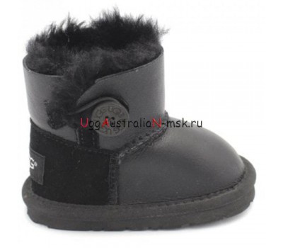 UGG KIDS BAILEY BUTTON MINI METALLIC BLACK