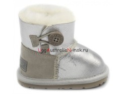 UGG KIDS BAILEY BUTTON MINI METALLIC SILVER