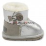 UGG KIDS BAILEY BUTTON MINI METALLIC SILVER