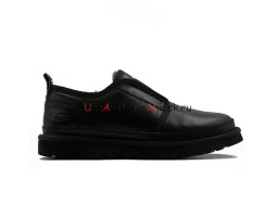 UGG MENS SLIPPERS FLEX LEATHER BLACK