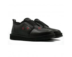 UGG MENS SLIPPERS FLEX LEATHER BLACK